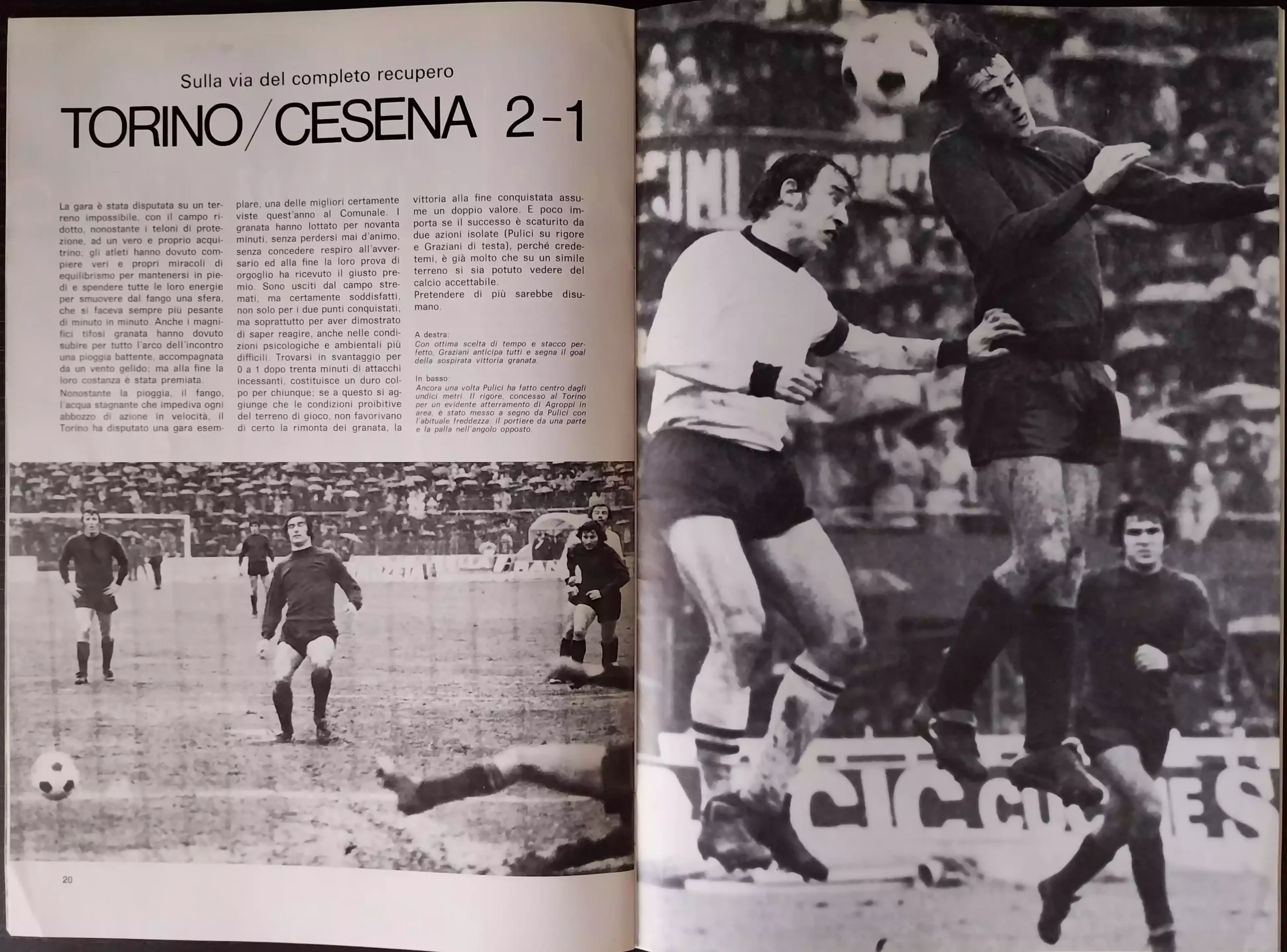 Alè Toro, Febbraio-marzo 1974, n. 2-3, pp. 20-21, Torino-Cesena 1973-74