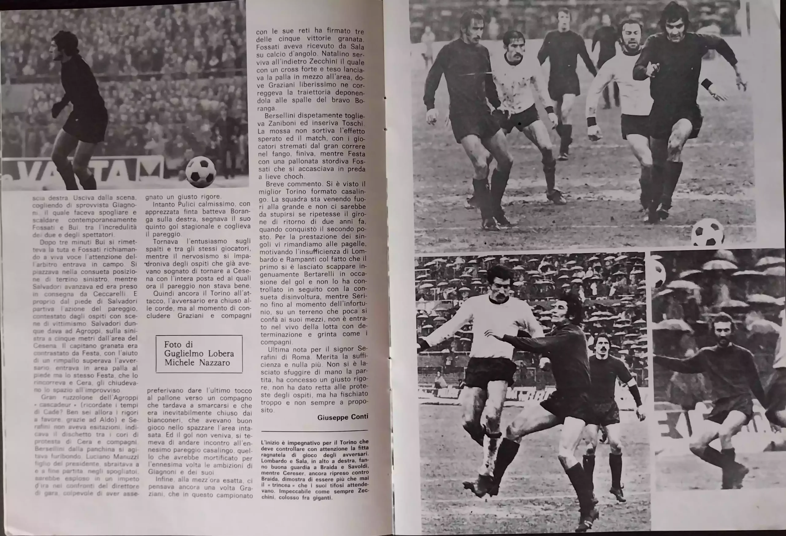 CalcioFilm, Sargraf, 6 febbraio 1974, n. 16, pp. 14-15, Torino-Cesena 1973-74