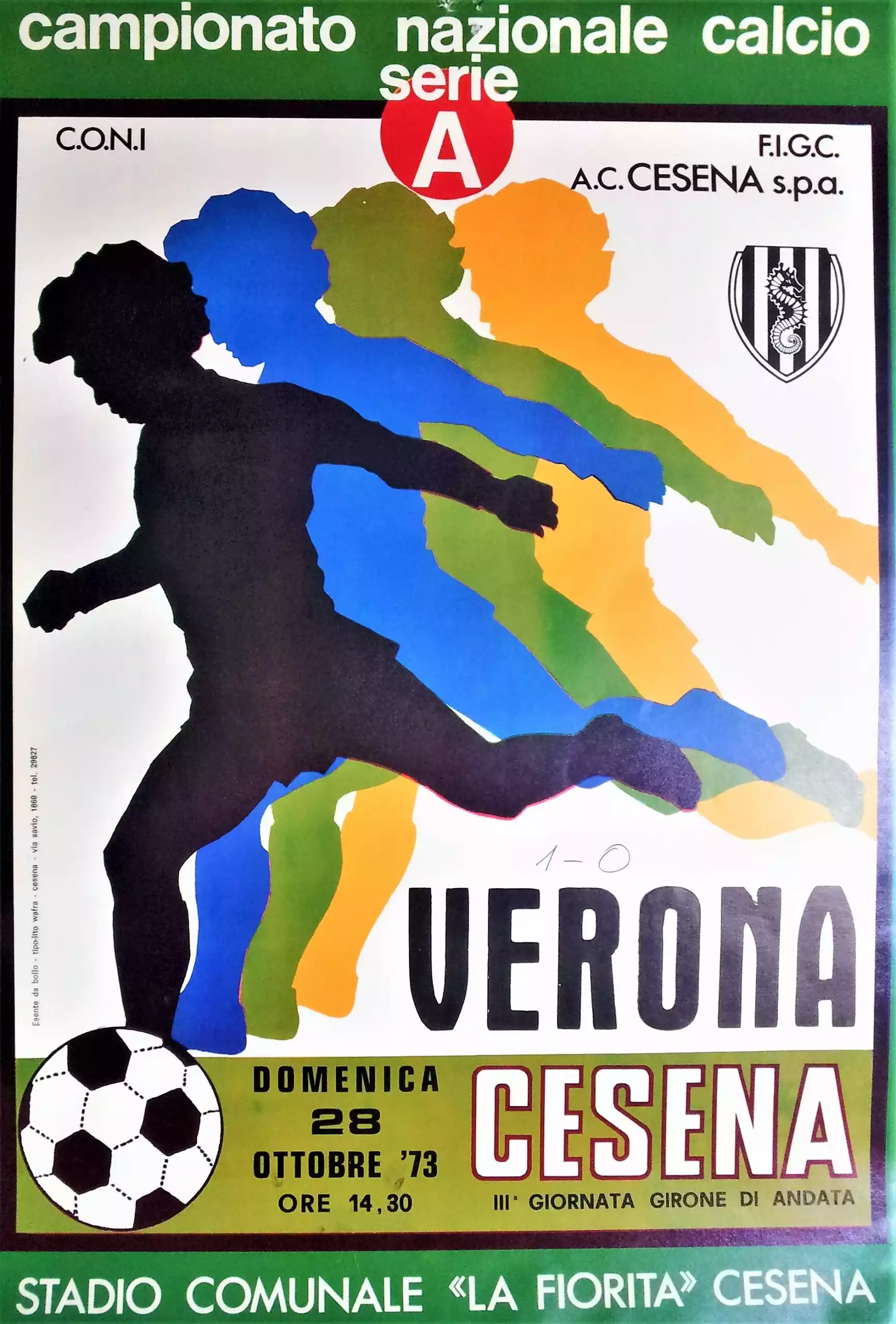 Locandina Cesena-Verona 1973-74