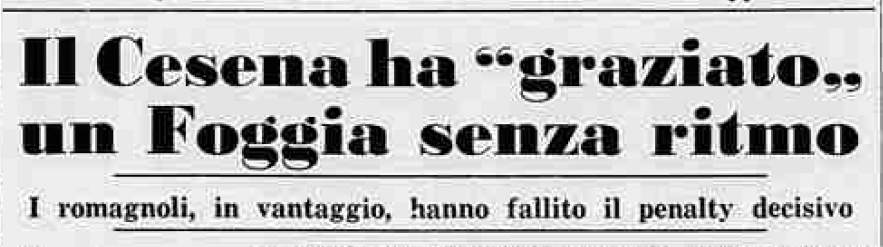 Foggia-Cesena 1973-74 La Stampa