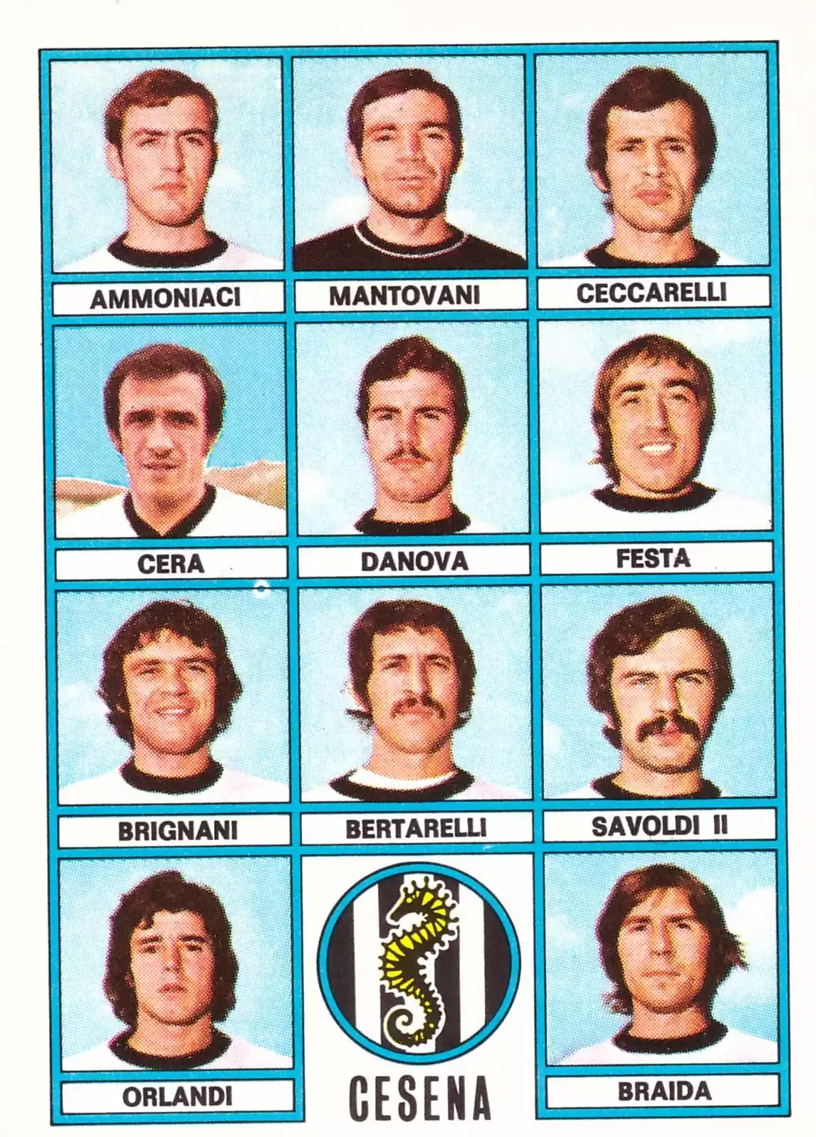 Panini Calciatori 1973-74 Miniature squadra titolare Cesena