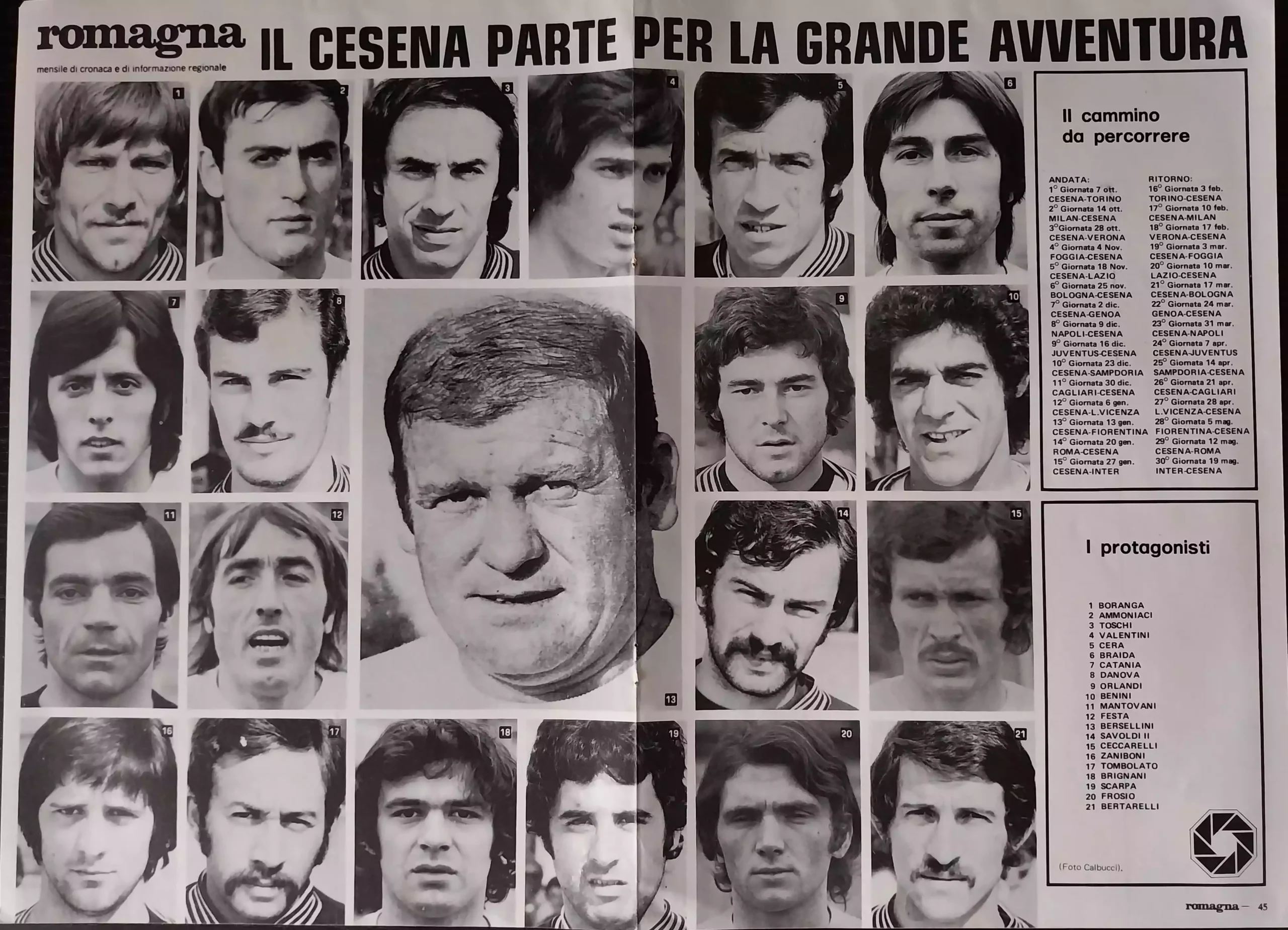Romagna, Ottobre 1973 n. 9 poster squadra Cesena