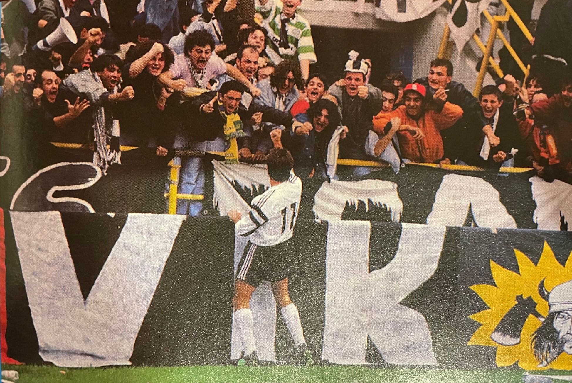 Bologna-Cesena 1990-91. Ciocci segna il gol vittoria ed esulta sotto la curva San Luca