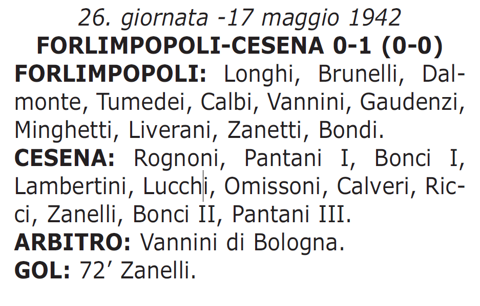 FORLIMPOPOLI-CESENA 1941-42