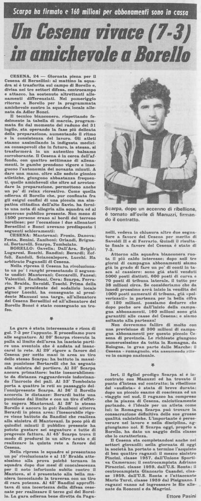 1973-74 1° Squadra Amichevole 05 Borello-Cesena 3-7 Stadio