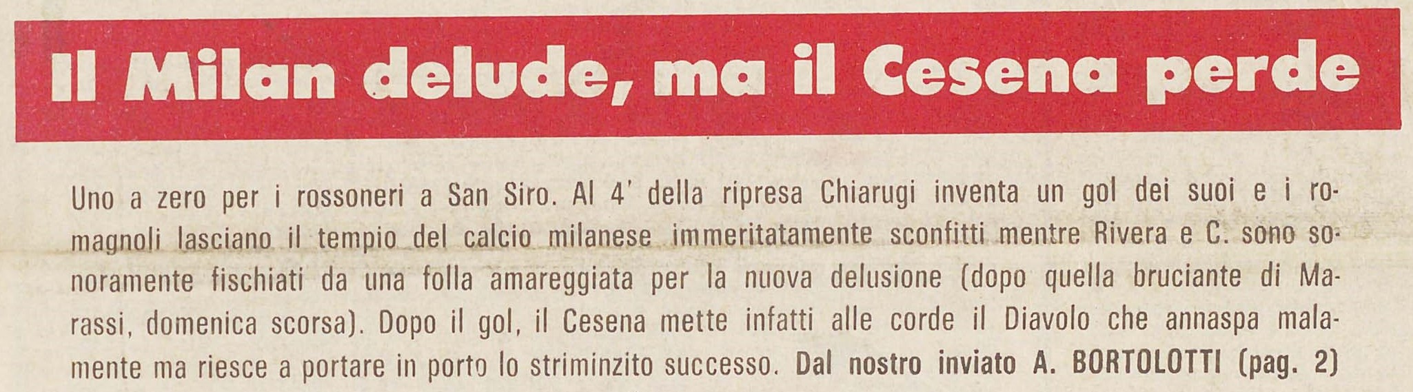 1973-74 1° Squadra Campionato Serie A andata giornata 02 Milan-Cesena 1-0 Stadio parte1