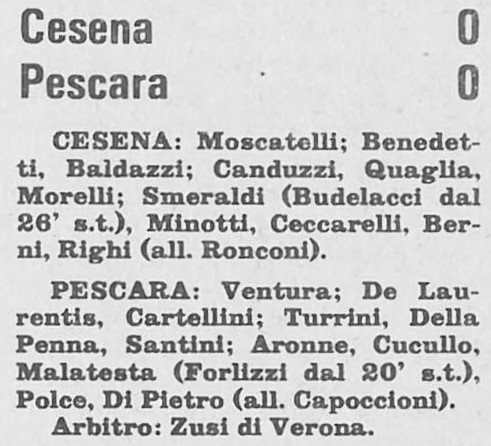 1973-74 Under23 Campionato andata giornata 08 Cesena-Pescara 0-0 Stadio