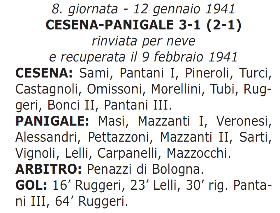 CESENA-PANIGALE-1940-41 tabellino