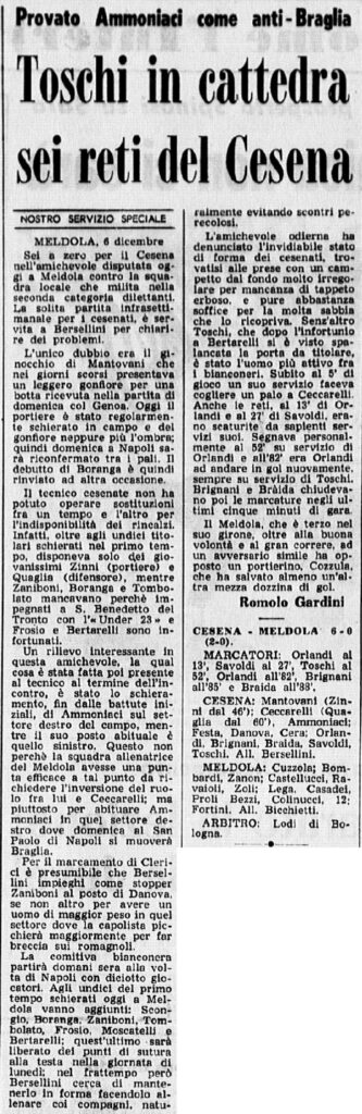 1973-74 1° Squadra Amichevole 17 Meldola-Cesena 0-6 GazzettaSport