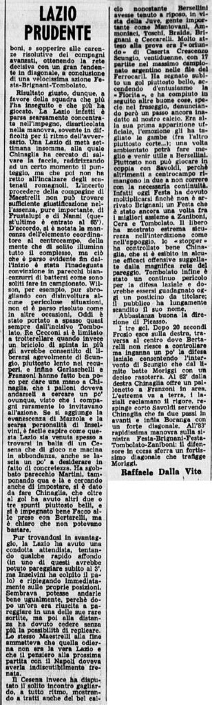 Cesena-Lazio 1973-74 Coppa Italia GazzettaSport cronaca parte2