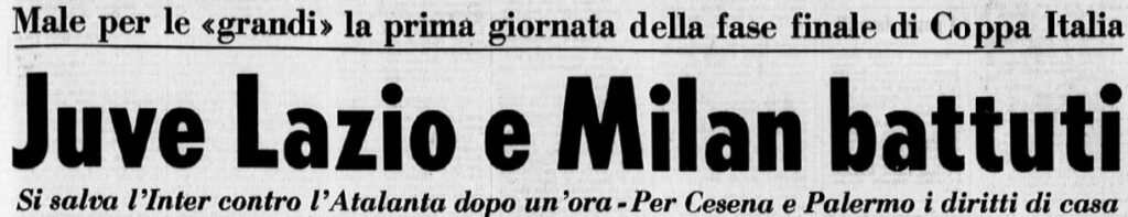 Cesena-Lazio 1973-74 Coppa Italia GazzettaSport titolo