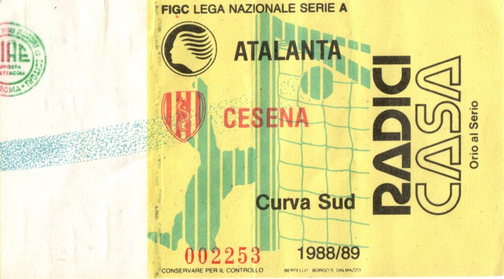 Atalanta-Cesena 1988-89 biglietto