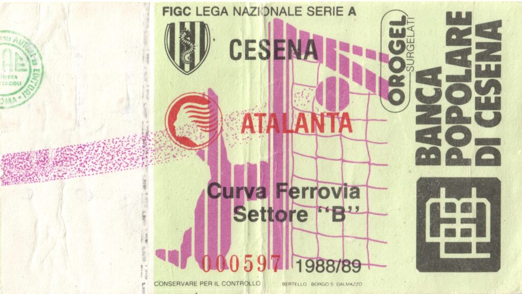 Cesena-Atalanta 1988-89 biglietto