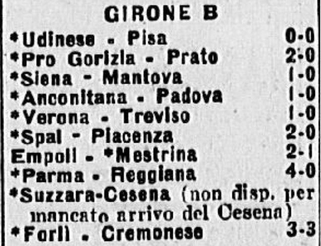 Suzzara-Cesena 1946-47 non disputata Gazzetta dello Sport 26 maggio 1947
